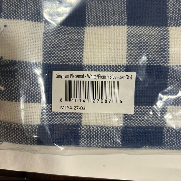 NWT Serena and Lilly Gingham Placemats Set of 4 in French Blue - Picture 4 of 5